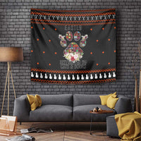 Cat And Books Christmas Tapestry Xmas Holiday Patterns - Wonder Print Shop