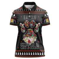 Cat And Books Christmas Women Polo Shirt Xmas Holiday Patterns - Wonder Print Shop