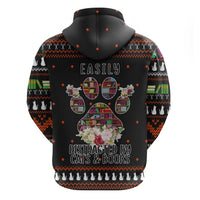 Cat And Books Christmas Zip Hoodie Xmas Holiday Patterns - Wonder Print Shop