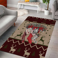 Cat And Sock Christmas Area Rug Xmas Holiday Patterns - Wonder Print Shop