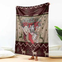 Cat And Sock Christmas Blanket Xmas Holiday Patterns - Wonder Print Shop