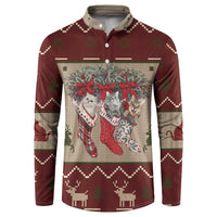 Cat And Sock Christmas Button Sweatshirt Xmas Holiday Patterns - Wonder Print Shop
