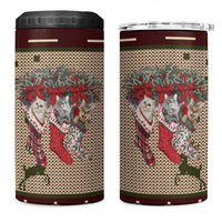 Cat And Sock Christmas 4 in 1 Can Cooler Tumbler Xmas Holiday Patterns - Wonder Print Shop