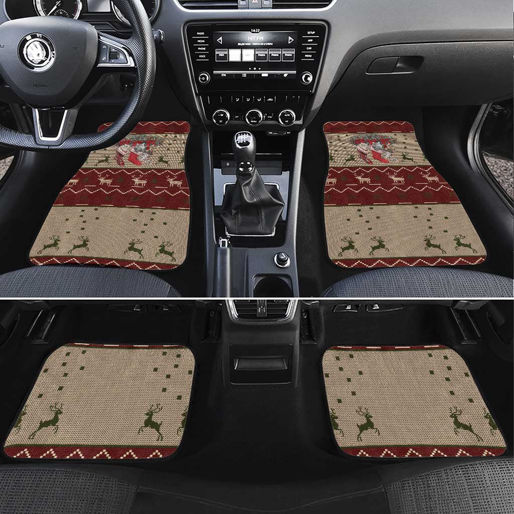 Cat And Sock Christmas Car Mats Xmas Holiday Patterns - Wonder Print Shop