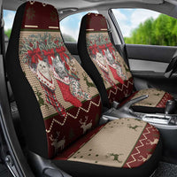 Cat And Sock Christmas Car Seat Cover Xmas Holiday Patterns - Wonder Print Shop
