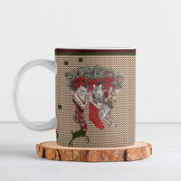 Cat And Sock Christmas Ceramic Mug Xmas Holiday Patterns - Wonder Print Shop