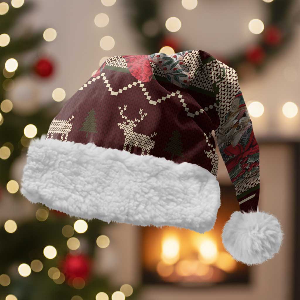 Cat And Sock Christmas Santa Hat Xmas Holiday Patterns - Wonder Print Shop