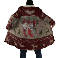 Cat And Sock Christmas Cloak Xmas Holiday Patterns - Wonder Print Shop