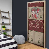 Cat And Sock Christmas Door Cover Xmas Holiday Patterns - Wonder Print Shop
