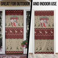 Cat And Sock Christmas Door Cover Xmas Holiday Patterns - Wonder Print Shop