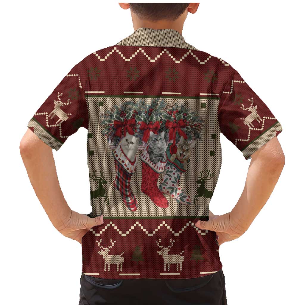 Cat And Sock Christmas Family Matching Mermaid Dress and Hawaiian Shirt Xmas Holiday Patterns - Wonder Print Shop