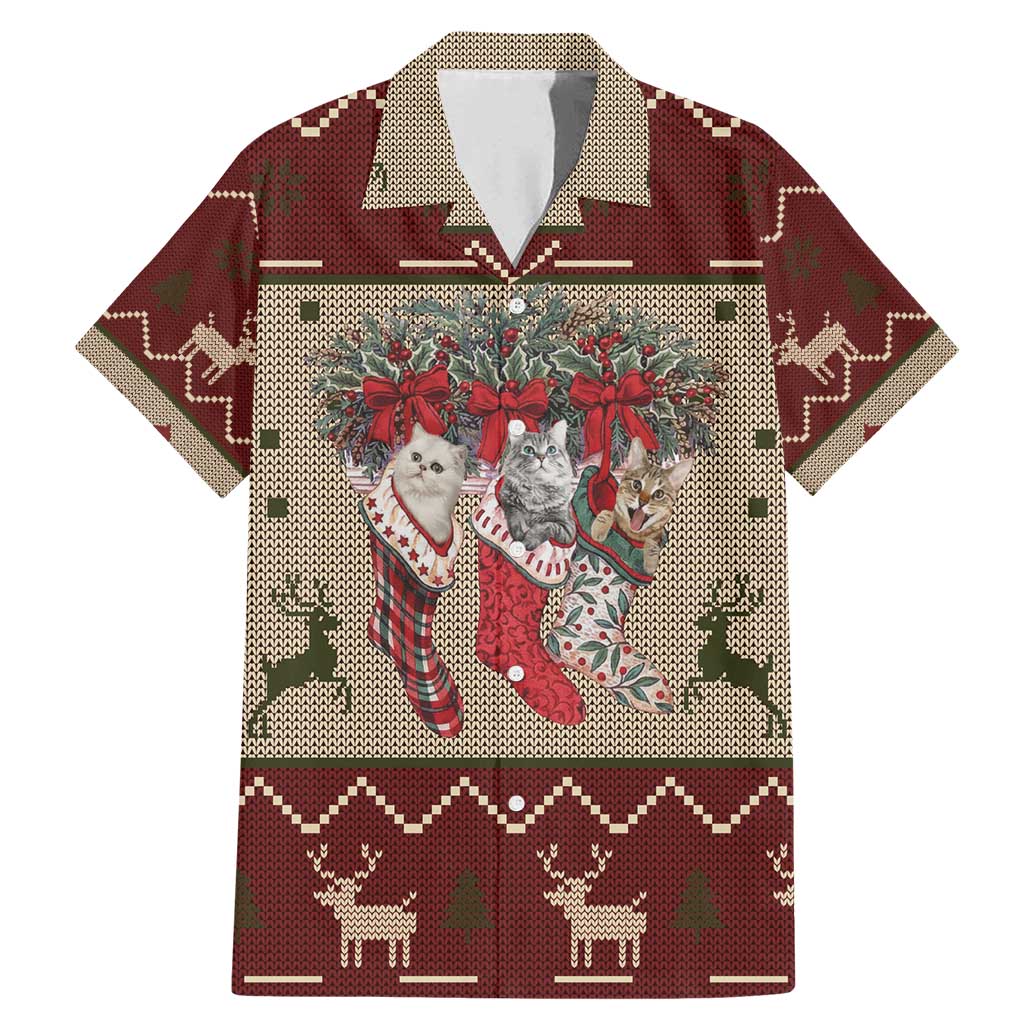 Cat And Sock Christmas Family Matching Mermaid Dress and Hawaiian Shirt Xmas Holiday Patterns - Wonder Print Shop