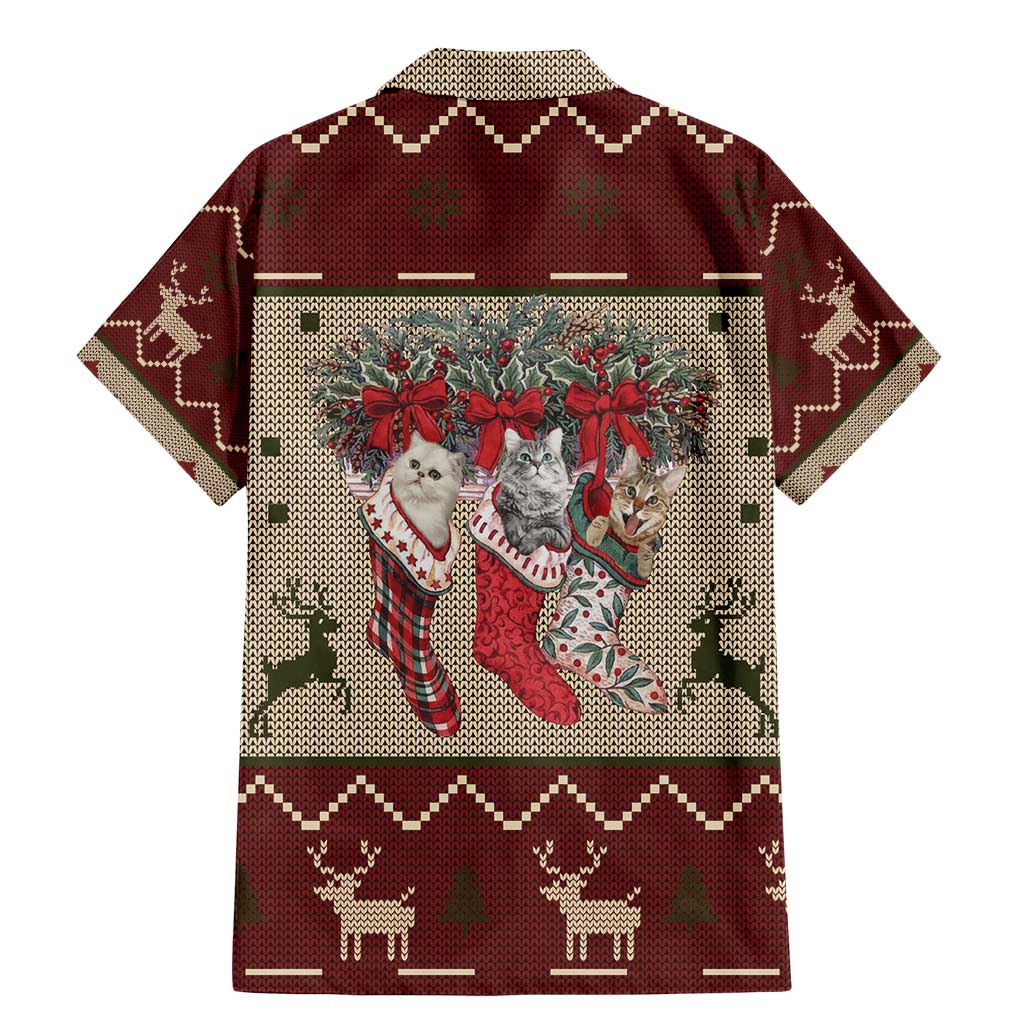 Cat And Sock Christmas Family Matching Mermaid Dress and Hawaiian Shirt Xmas Holiday Patterns - Wonder Print Shop