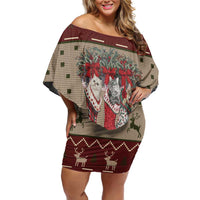 Cat And Sock Christmas Family Matching Off Shoulder Short Dress and Hawaiian Shirt Xmas Holiday Patterns - Wonder Print Shop