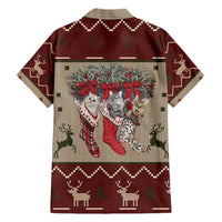 Cat And Sock Christmas Family Matching Short Sleeve Bodycon Dress and Hawaiian Shirt Xmas Holiday Patterns - Wonder Print Shop