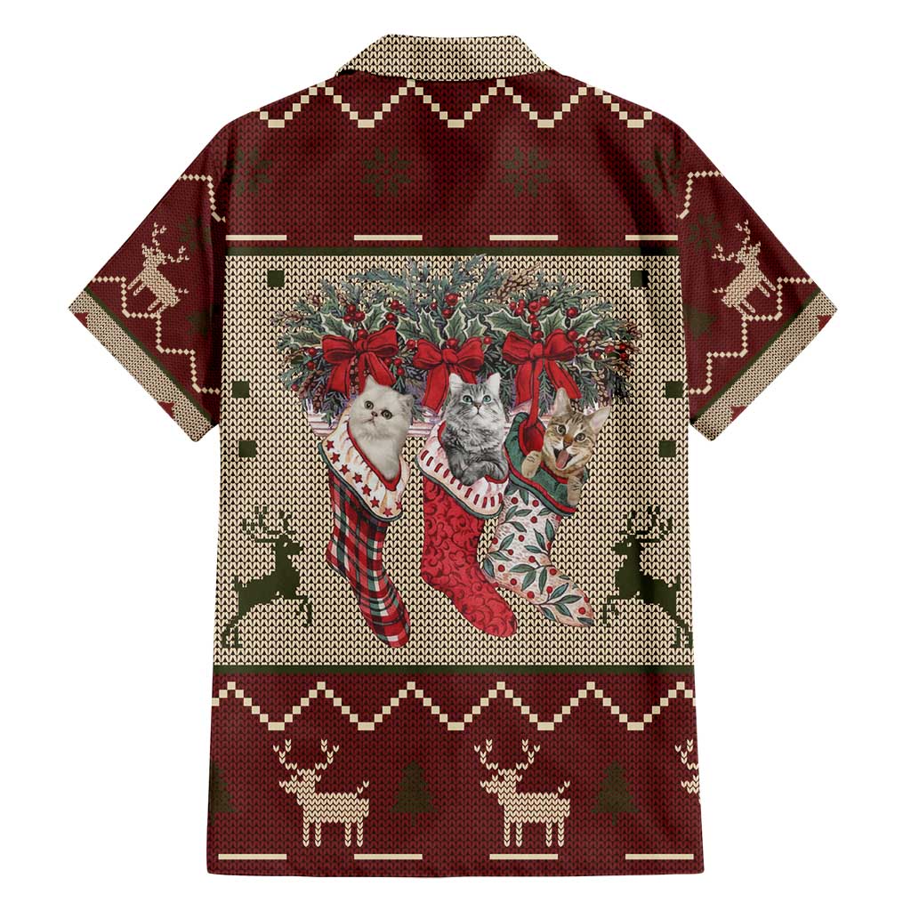 Cat And Sock Christmas Family Matching Summer Maxi Dress and Hawaiian Shirt Xmas Holiday Patterns - Wonder Print Shop