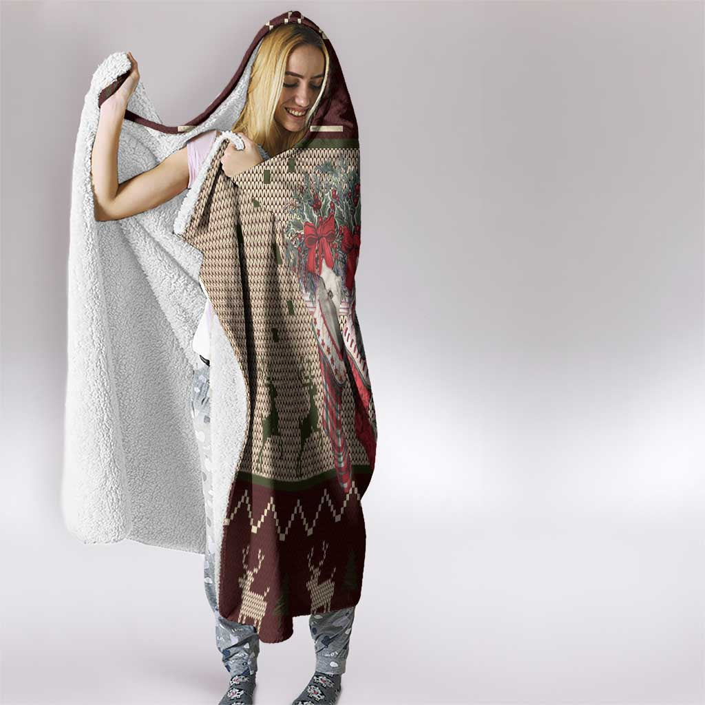 Cat And Sock Christmas Hooded Blanket Xmas Holiday Patterns - Wonder Print Shop