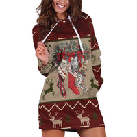 Cat And Sock Christmas Hoodie Dress Xmas Holiday Patterns - Wonder Print Shop