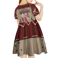 Cat And Sock Christmas Kid Short Sleeve Dress Xmas Holiday Patterns - Wonder Print Shop