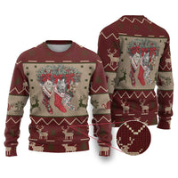 Cat And Sock Christmas Ugly Christmas Sweater Xmas Holiday Patterns - Wonder Print Shop