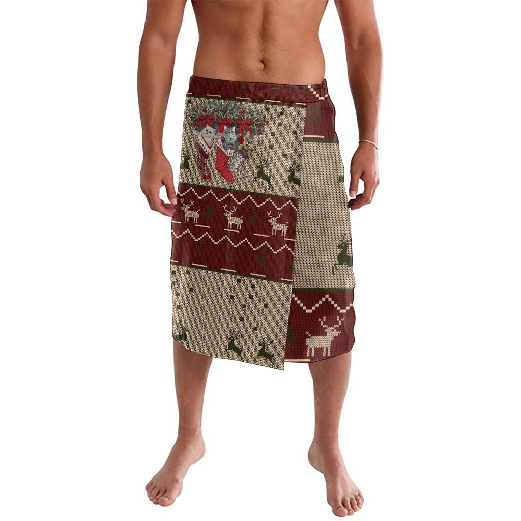 Cat And Sock Christmas Lavalava Xmas Holiday Patterns - Wonder Print Shop