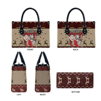 Cat And Sock Christmas Leather Bag Xmas Holiday Patterns - Wonder Print Shop