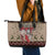Cat And Sock Christmas Leather Tote Bag Xmas Holiday Patterns - Wonder Print Shop