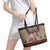 Cat And Sock Christmas Leather Tote Bag Xmas Holiday Patterns - Wonder Print Shop