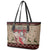 Cat And Sock Christmas Leather Tote Bag Xmas Holiday Patterns - Wonder Print Shop