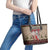 Cat And Sock Christmas Leather Tote Bag Xmas Holiday Patterns - Wonder Print Shop