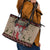 Cat And Sock Christmas Leather Tote Bag Xmas Holiday Patterns - Wonder Print Shop