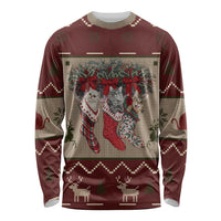 Cat And Sock Christmas Long Sleeve Shirt Xmas Holiday Patterns - Wonder Print Shop