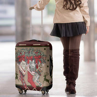 Cat And Sock Christmas Luggage Cover Xmas Holiday Patterns - Wonder Print Shop