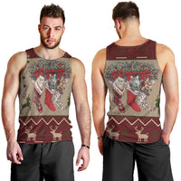 Cat And Sock Christmas Men Tank Top Xmas Holiday Patterns - Wonder Print Shop