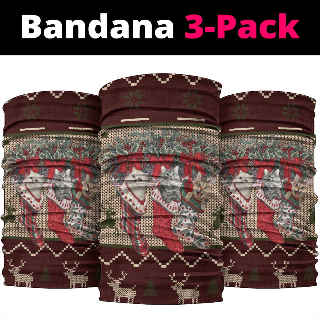 Cat And Sock Christmas Neck Gaiter Xmas Holiday Patterns - Wonder Print Shop
