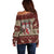 Cat And Sock Christmas Off Shoulder Sweater Xmas Holiday Patterns - Wonder Print Shop