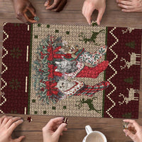 Cat And Sock Christmas Puzzle Xmas Holiday Patterns - Wonder Print Shop