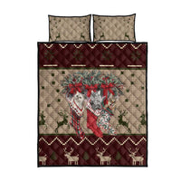 Cat And Sock Christmas Quilt Bed Set Xmas Holiday Patterns - Wonder Print Shop