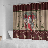 Cat And Sock Christmas Shower Curtain Xmas Holiday Patterns - Wonder Print Shop