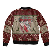 Cat And Sock Christmas Sleeve Zip Bomber Jacket Xmas Holiday Patterns - Wonder Print Shop