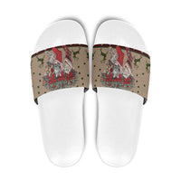Cat And Sock Christmas Slide Sandals Xmas Holiday Patterns - Wonder Print Shop