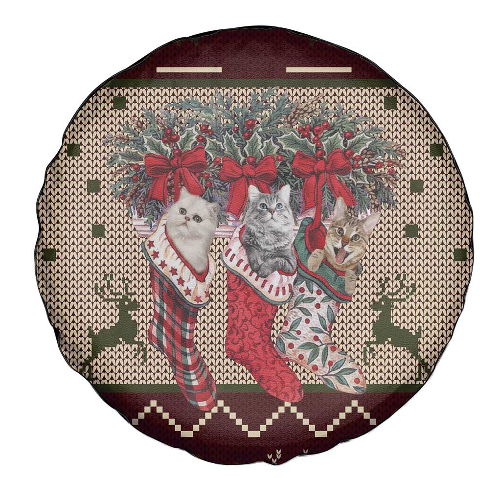 Cat And Sock Christmas Spare Tire Cover Xmas Holiday Patterns - Wonder Print Shop