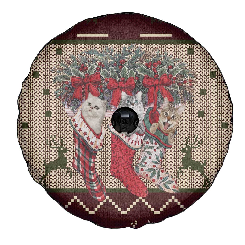 Cat And Sock Christmas Spare Tire Cover Xmas Holiday Patterns - Wonder Print Shop