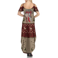 Cat And Sock Christmas Summer Maxi Dress Xmas Holiday Patterns - Wonder Print Shop