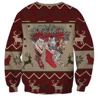Cat And Sock Christmas Sweatshirt Xmas Holiday Patterns - Wonder Print Shop