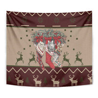 Cat And Sock Christmas Tapestry Xmas Holiday Patterns - Wonder Print Shop