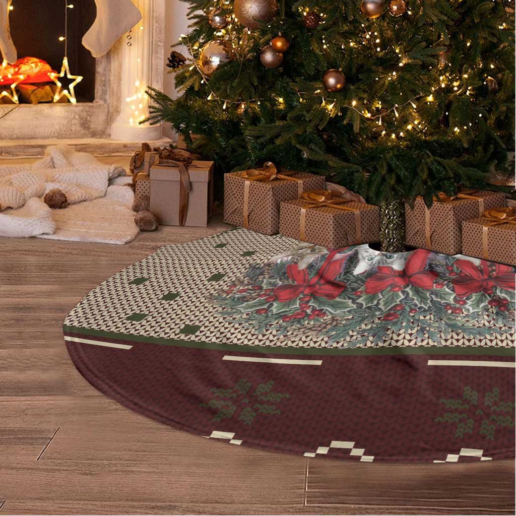 Cat And Sock Christmas Tree Skirt Xmas Holiday Patterns - Wonder Print Shop