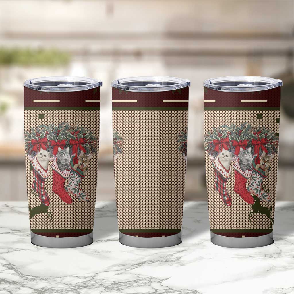 Cat And Sock Christmas Tumbler Cup Xmas Holiday Patterns - Wonder Print Shop
