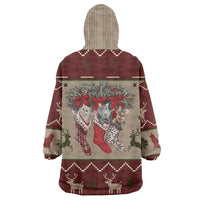 Cat And Sock Christmas Wearable Blanket Hoodie Xmas Holiday Patterns - Wonder Print Shop