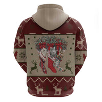 Cat And Sock Christmas Zip Hoodie Xmas Holiday Patterns - Wonder Print Shop
